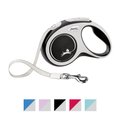 Flexi Comfort Nylon Tape Retractable Dog Leash, Grey, Small: 16-ft long