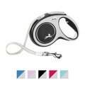 Flexi Comfort Nylon Tape Retractable Dog Leash, Grey, Medium: 16-ft long