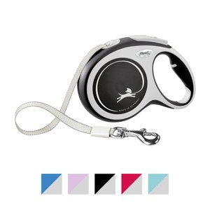 Flexi Comfort Nylon Tape Retractable Dog Leash, Grey, Large: 16-ft long