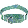 Country Brook Design Paisley Polyester Martingale Dog Collar, Green, Medium: 15 to 21-in neck, 1-in wide