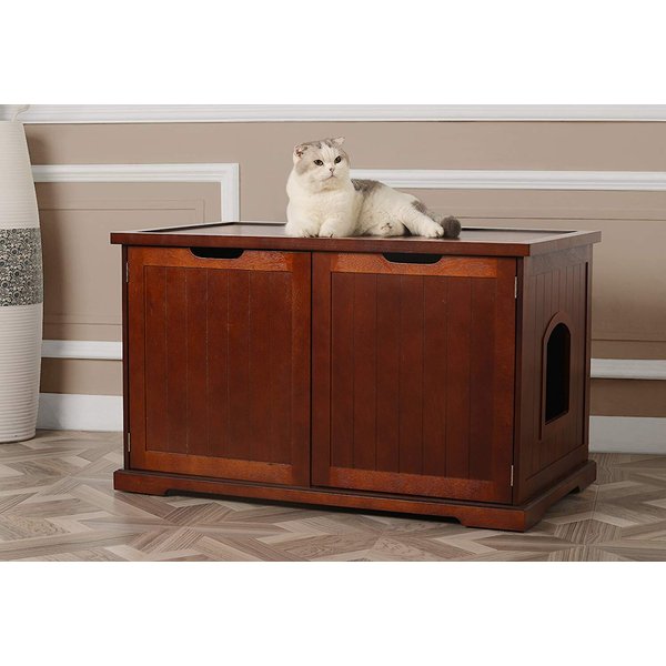 Merry Products Nightstand Pet House/Cat Litter Box Cover Walnut
