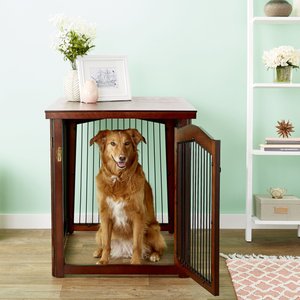Merry Products 2-in-1 Configurable Single Door Furniture Style Dog Crate & Gate, 39 inch