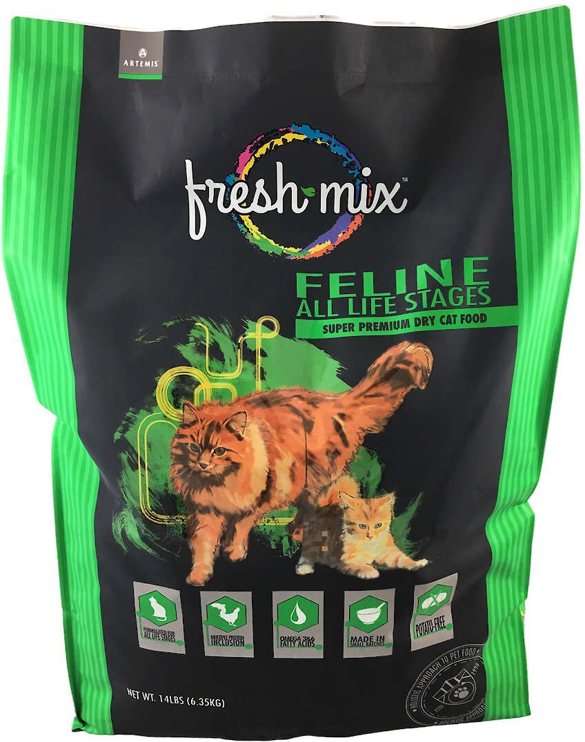 Artemis Fresh Mix All Life Stages Feline Formula Dry Cat Food, 14lb