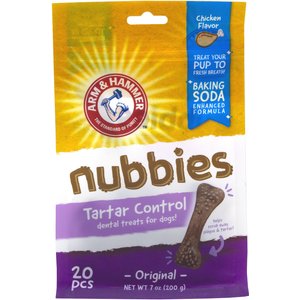 Arm & Hammer Nubbies Tartar Control Original Chicken Flavor Dog Dental Chews, 20 count