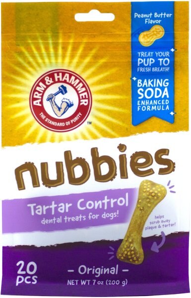 Arm & Hammer Nubbies Tartar Control Original Peanut Butter Flavor Dog Dental Chews, 20 count slide 1 of 8