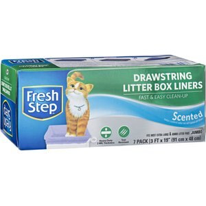 Fresh Step Drawstring Scented Litter Box Liner, 7 count, Jumbo