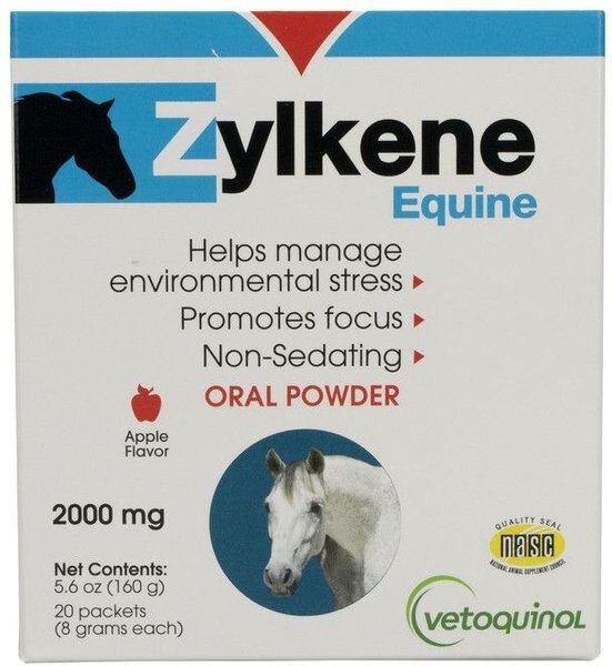 Vetoquinol Zylkene Equine Behavior Support Apple Flavor Powder Horse Supplement 2000 mg, 20 count slide 1 of 3