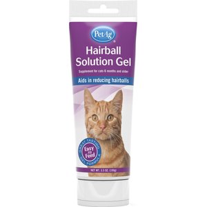 PetAg Hairball Solution Chicken Flavored Gel Hairball Control Supplement for Cats, 3.5-oz bottle