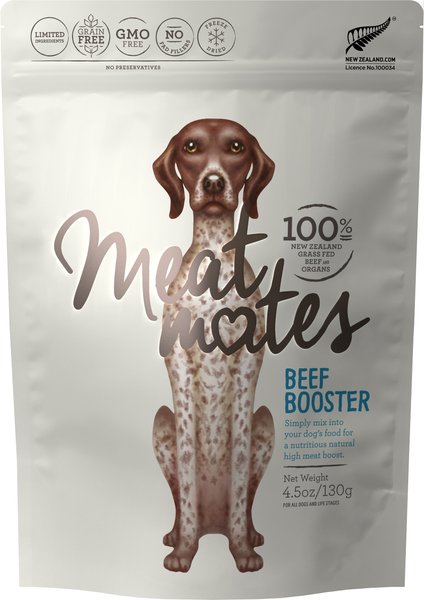 Meat Mates Beef Booster Freeze-Dried Dog Food Topper, 4.5-oz bag slide 1 of 10