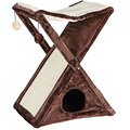 TRIXIE Miguel 25.5-in Plush Fold & Store Cat Tree, Brown/Beige