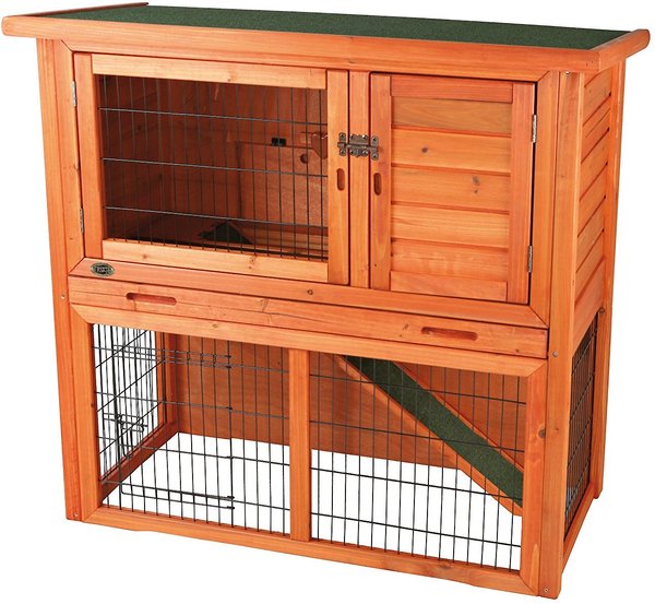 TRIXIE Natura Rabbit Hutch With Sloped Roof, Glazed Pine, Small slide 1 of 7