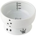 Necoichi Ceramic Elevated Cat Water Bowl, White Paw Print, 12.2-oz, Raised