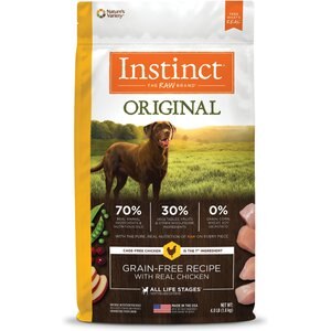 Instinct Original Grain-Free Recipe with Real Chicken Freeze-Dried Raw Coated Dry Dog Food, 4-lb bag