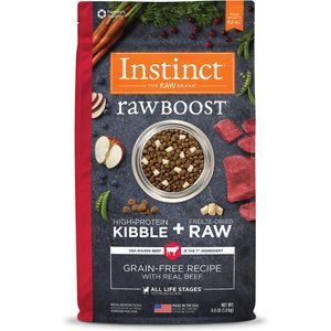 Instinct Raw Boost Grain-Free Recipe with Real Beef & Freeze-Dried Raw Pieces Dry Dog Food, 4-lb bag
