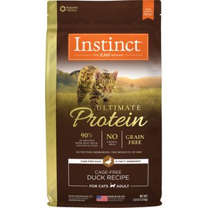 Instinct Ultimate Protein Grain-Free Cage-Free Duck Recipe Freeze-Dried Raw Coated Dry Cat Food, 4-lb bag