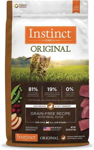 Instinct Original Grain-Free Recipe with Real Duck Freeze-Dried Raw Coated Dry Cat Food, 10-lb bag slide 1 of 11