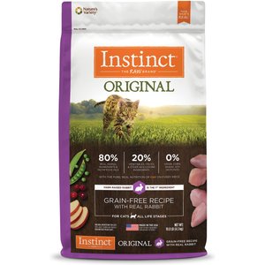 Instinct Original Grain-Free Recipe with Real Rabbit Freeze-Dried Raw Coated Dry Cat Food, 10-lb bag