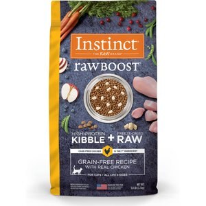 Instinct Raw Boost Grain-Free Recipe with Real Chicken & Freeze-Dried Raw Coated Pieces Dry Cat Food, 5-lb bag
