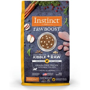 Instinct Raw Boost Grain-Free Recipe with Real Chicken & Freeze-Dried Raw Coated Pieces Dry Cat Food, 10-lb bag