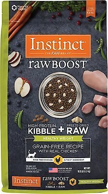 Instinct Raw Boost Healthy Weight Grain-Free Chicken & Freeze-Dried Raw Coated Pieces Recipe Dry Cat Food, slide 1 of 1
