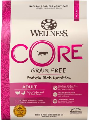 Wellness CORE Grain-Free Turkey, Turkey Meal & Duck Formula Dry Cat Food, slide 1 of 1