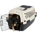 Frisco Plastic Dog & Cat Kennel, Almond & Black, X-Small