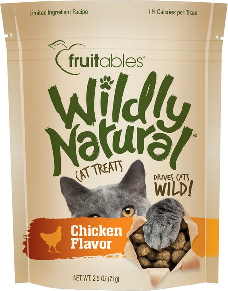 Fruitables Wildly Natural Chicken Flavor Cat Treats, 2.5-oz bag slide 1 of 3