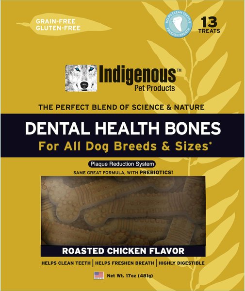 Indigenous Pet Products Roasted Chicken Grain-Free Dental Dog Treats, 13 count slide 1 of 4