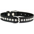 OmniPet Signature Leather Crystal Dog Collar, Black, 14-in