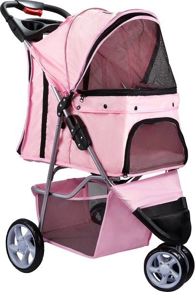Paws & Pals Jogger Folding Dog & Cat Stroller, Pink slide 1 of 7