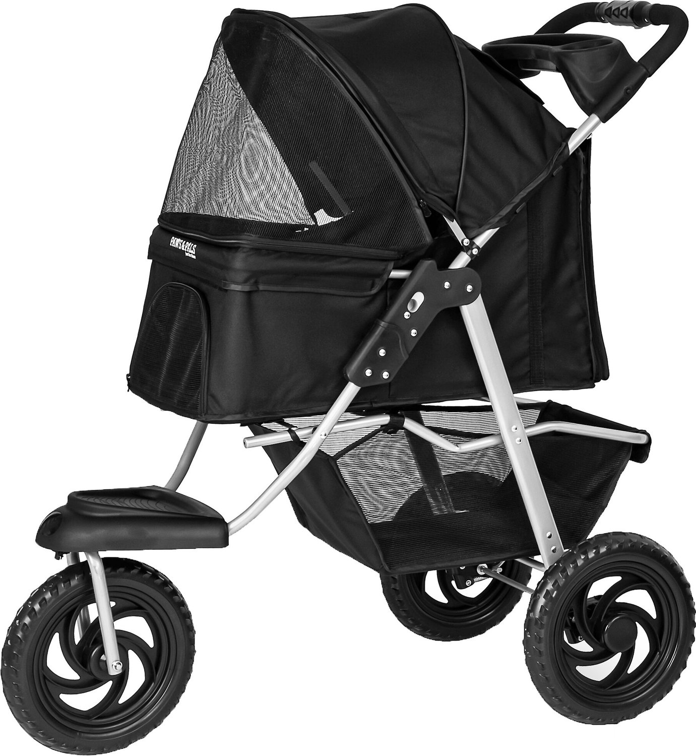 paws & pals deluxe folding dog & cat stroller