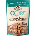 Wellness CORE Simply Shreds Grain-Free Tuna & Shrimp Wet Cat Food Topper, 1.75-oz, case of 12