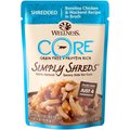 Wellness CORE Simply Shreds Grain-Free Boneless Chicken & Mackerel Wet Cat Food Topper, 1.75-oz, case of 12