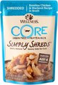 Wellness CORE Simply Shreds Grain-Free Boneless Chicken & Mackerel Wet Cat Food Topper, 1.75-oz, case of...