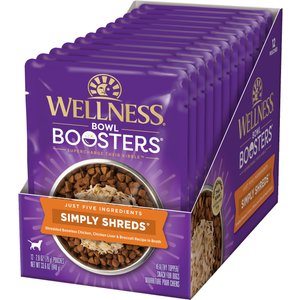 Wellness CORE Simply Shreds Chicken & Broccoli Wet Dog Food Topper, 2.8-oz, case of 12