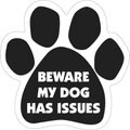 Magnetic Pedigrees "Beware My Dog Has Issues" Paw Magnet