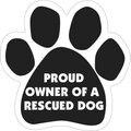 Magnetic Pedigrees "Proud Owner of a Rescued Dog" Paw Magnet