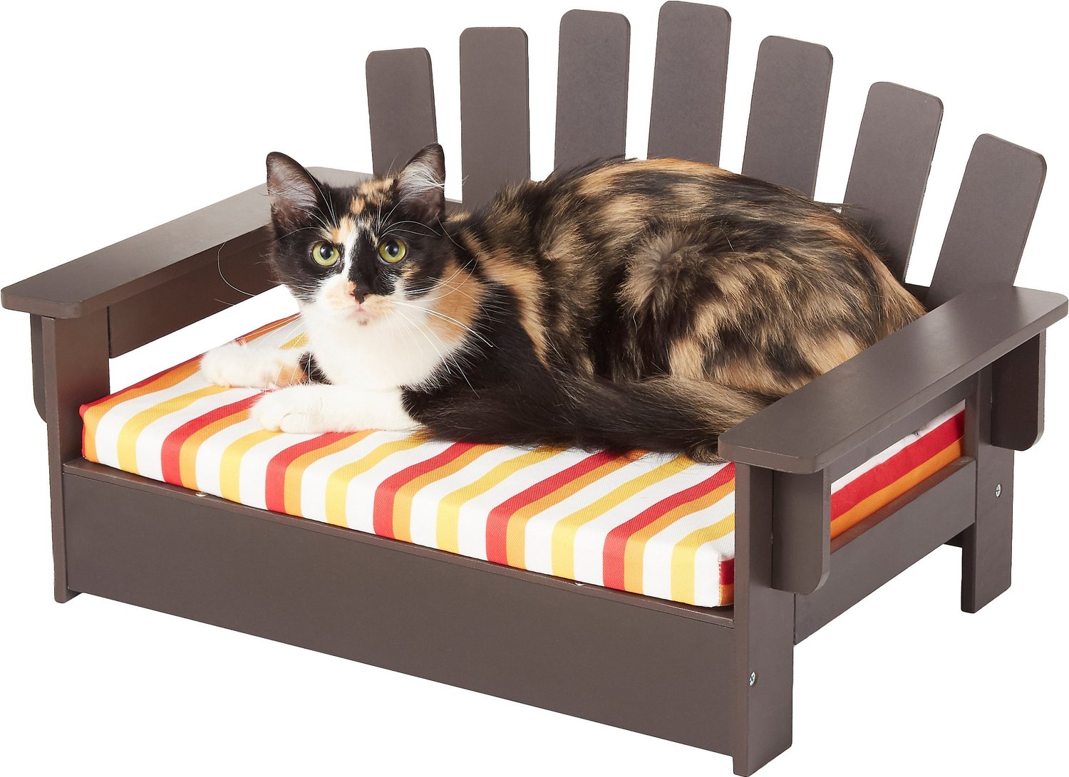 Etna Adirondack Dog & Cat Chair With Cushion, Brown - Chewy.com
