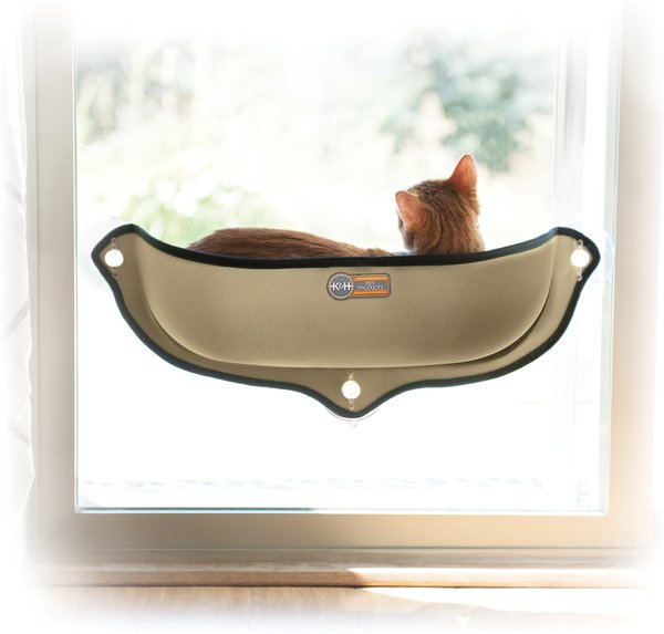 K&H Pet Products EZ Mount Kitty Sill Cat Window Perch, Tan slide 1 of 11