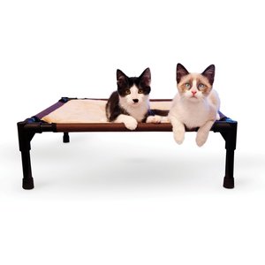 K&H Pet Products Comfy Pet Cot Elevated Pet Bed, Chocolate/Tan, Small