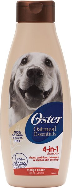 Oster Oatmeal Essentials 4-in-1 Dog Shampoo, 18-oz bottle, Mango Peach slide 1 of 3