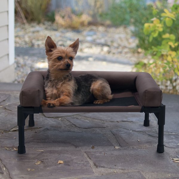 K&H Pet Products Original Bolster Pet Cot Elevated Dog Bed, Chocolate, Small slide 1 of 11
