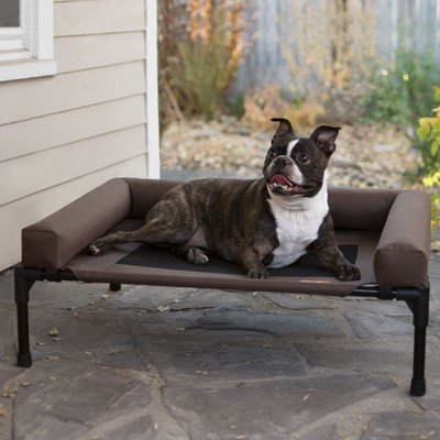K&H Pet Products Original Elevated Bolster Cot Dog Bed, Chocolate, slide 1 of 1