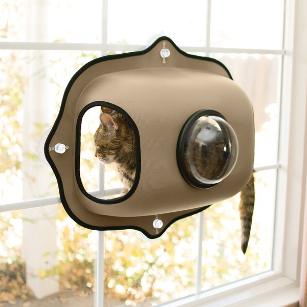 K&H Pet Products EZ Mount Bubble Pod Cat Window Perch, Tan slide 1 of 11