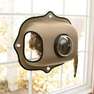 K&H Pet Products EZ Mount Bubble Pod Cat Window Perch, Tan