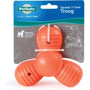 PetSafe Sportsmen Squeak-N-Treat Troog Tough Dog Chew Toy, Medium