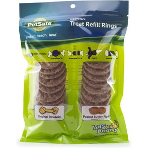 Busy Buddy Peanut Butter & Rawhide Variety Pack Refill Rings Dog Treat, Medium