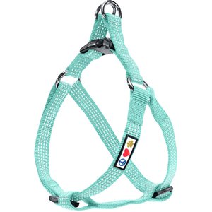 Pawtitas Nylon Reflective Step In Back Clip Dog Harness, Teal, Medium: 20 to 28-in chest