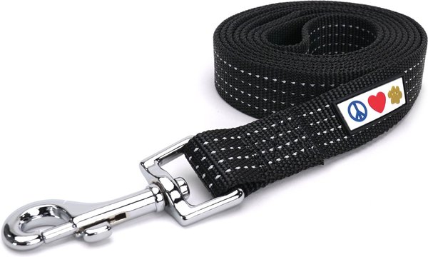 Pawtitas Nylon Reflective Dog Leash, Black, X-Small/Small: 6-ft long, 5/8-in wide slide 1 of 8