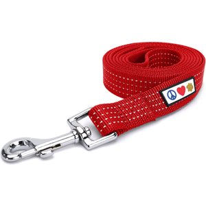 Pawtitas Nylon Reflective Dog Leash, Red, Medium/Large: 6-ft long, 1-in wide
